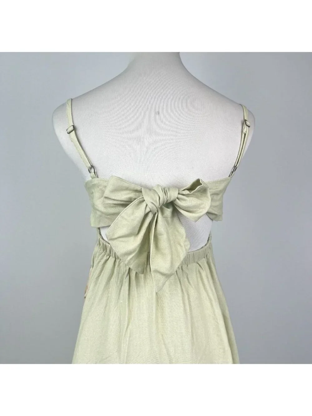 NWT Farm Rio Linen Blend Floral Print Sleeveless Mini Dress Elastic Waist Sz M - Picture 8 of 15
